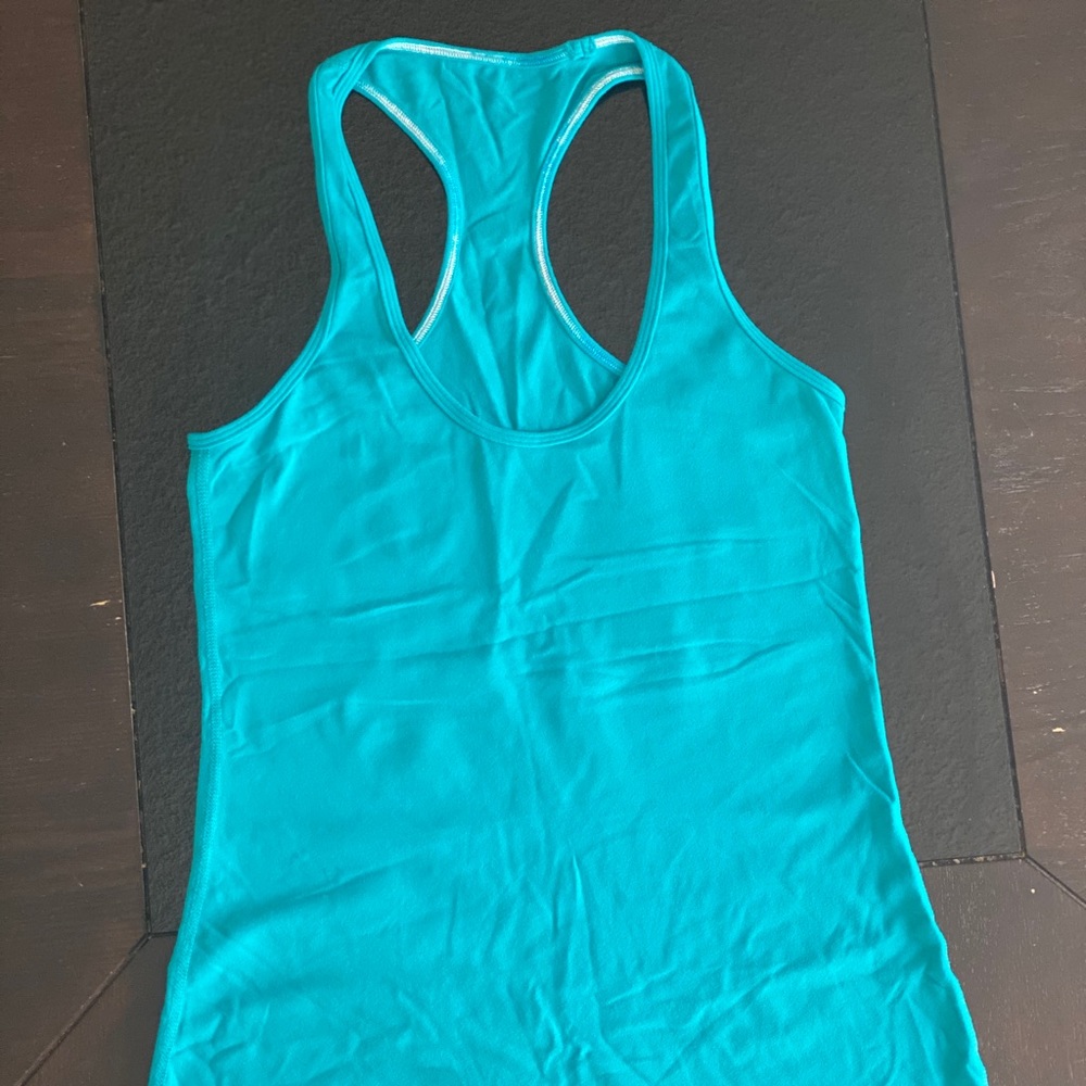 Lululemon cool Racerback tank in turquoise.